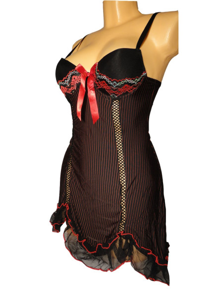 VYŠÍVANÉ Tričko RED SEXI STRIPE