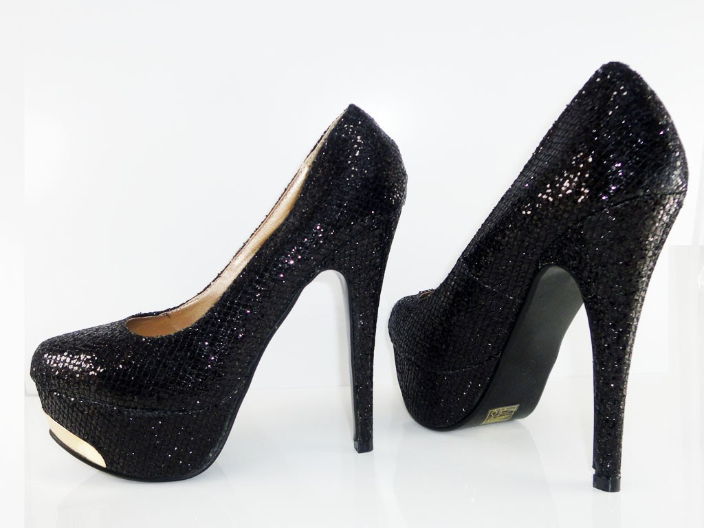 ČIERNE GLITTEROVÉ PATY NA SEXY PLATFORME - 3