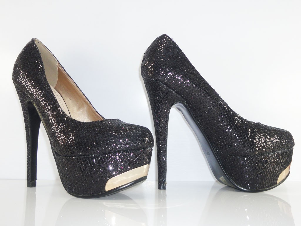 MELNI SPĪDUMA PLATFORMAS STILETTOS SEXY - 5