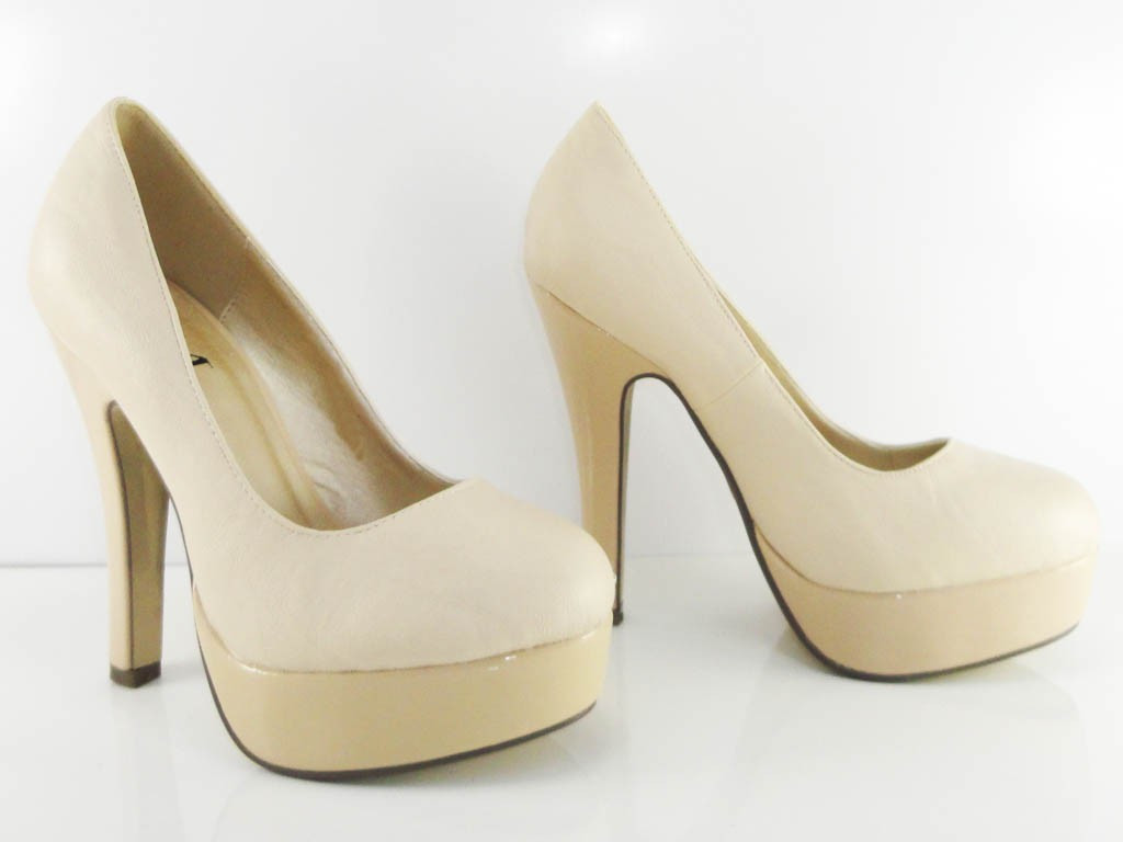 TOCURI PE PLATAFORMA ECRU NUDE ECO LEATHER - 5