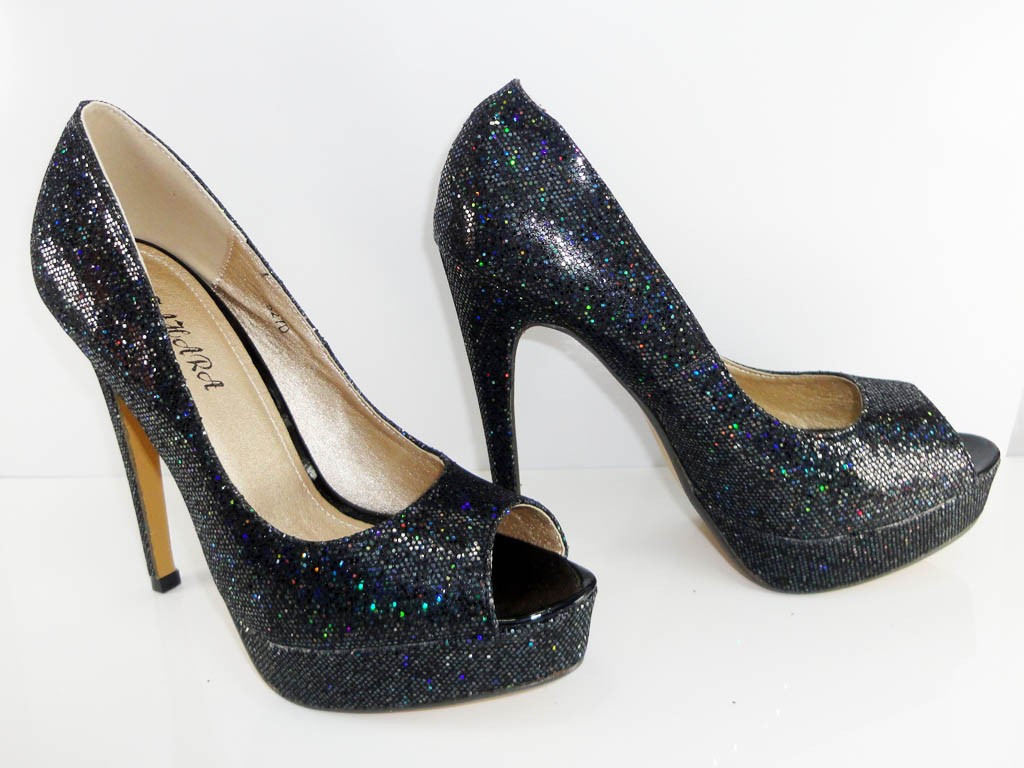 ČIERNE PATY S GLITTER PLATFORMOU - 3