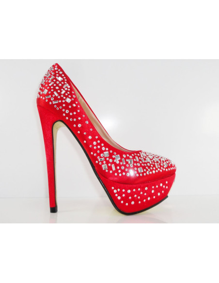 PLATFORMAS STILETTOS SARKANI AR TAPĀM - 2