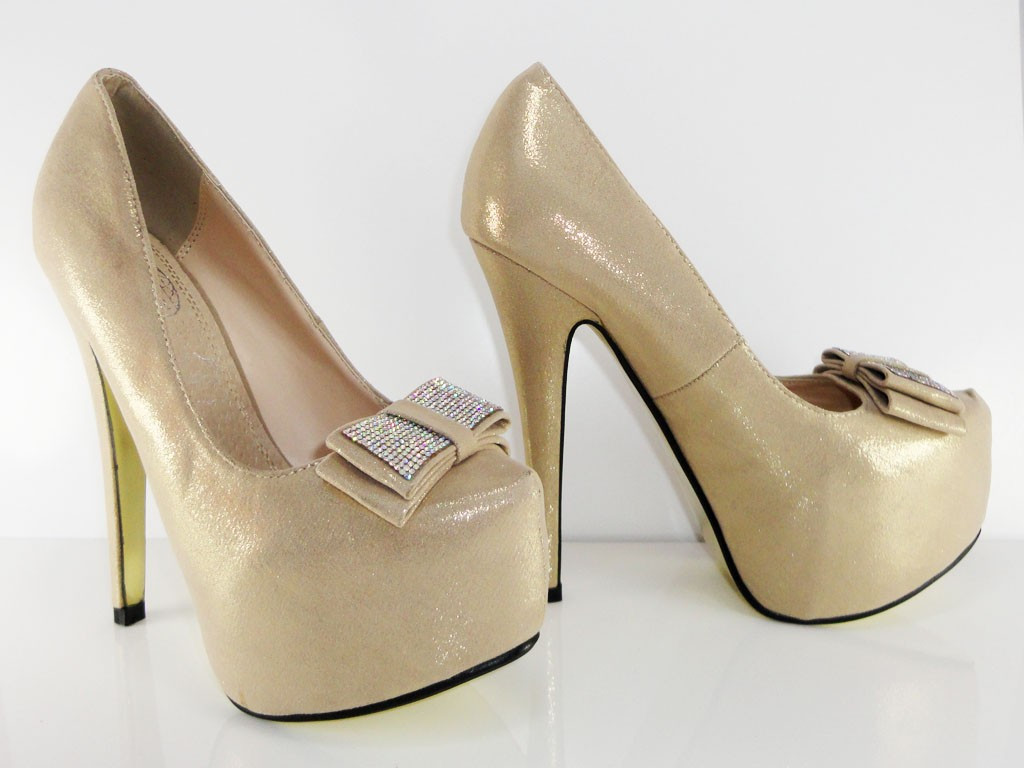 GOLD-GLITTER-PINS MIT SCHLEIFENPLATTFORM - 5