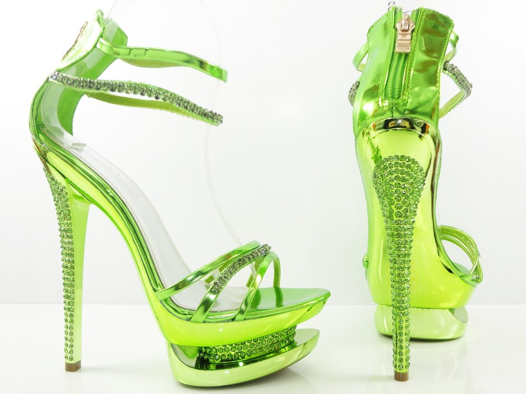 PINS SANDALS LACQUERED WITH GREEN ZIRCONIA  - 3
