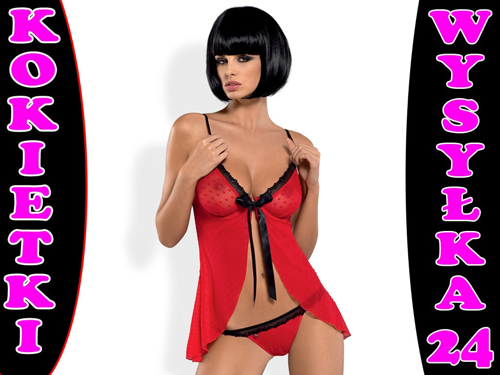 CZERWONA KOSZULKA NOCNA BABYDOLL OBSESSIVE