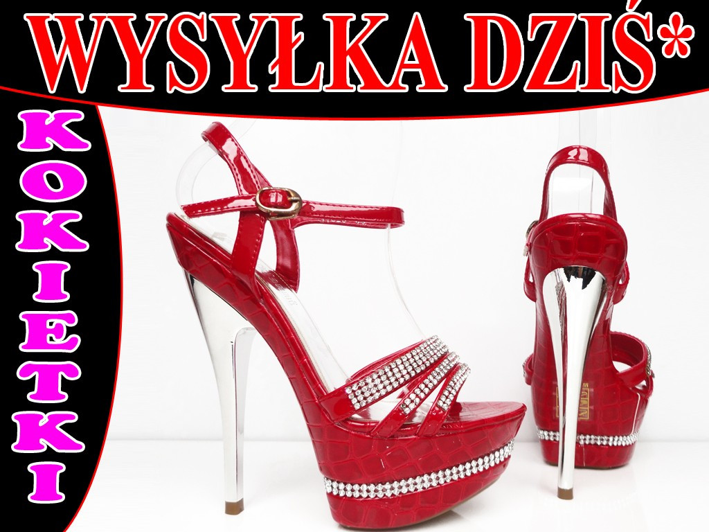 VYSOKÉ ČERVENÉ PODPĚTKY S ZIRCONIA SANDÁLY - 6