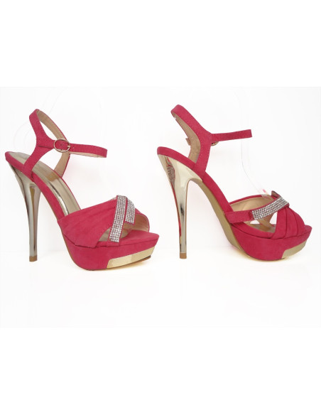 ROSAROTE ZIRKONIA-SANDALEN AUF STIFTEN - 4