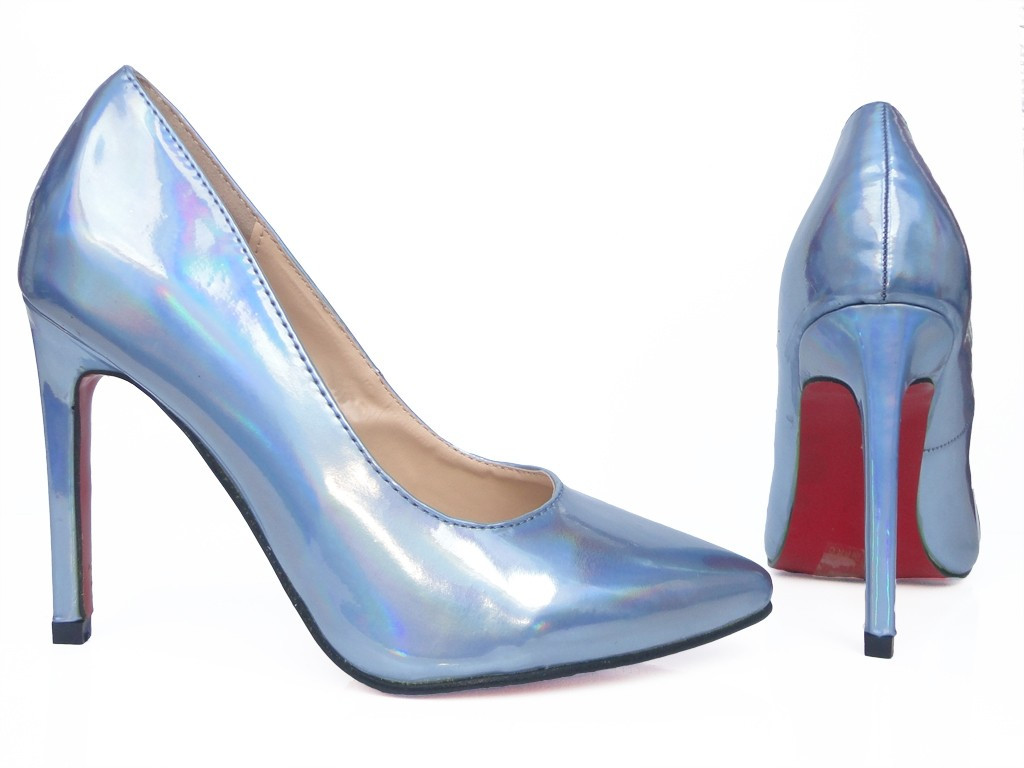 BUTY SZPILKI SREBRNE METALIZOWANE WYSOKIE