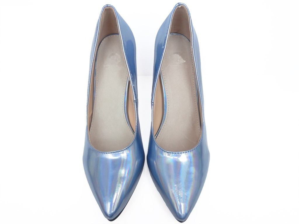 Zili metāliski stiletto apavi - 2