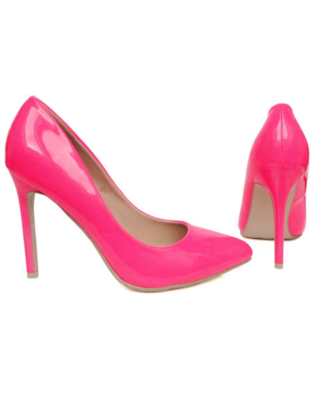 BUTY RÓŻOWE NEONOWE SZPILKI OBUWIE DAMSKIE
