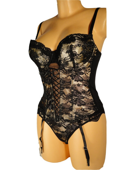 CORSET PROVOCATEUR EN OR NOIR VANESS - 1