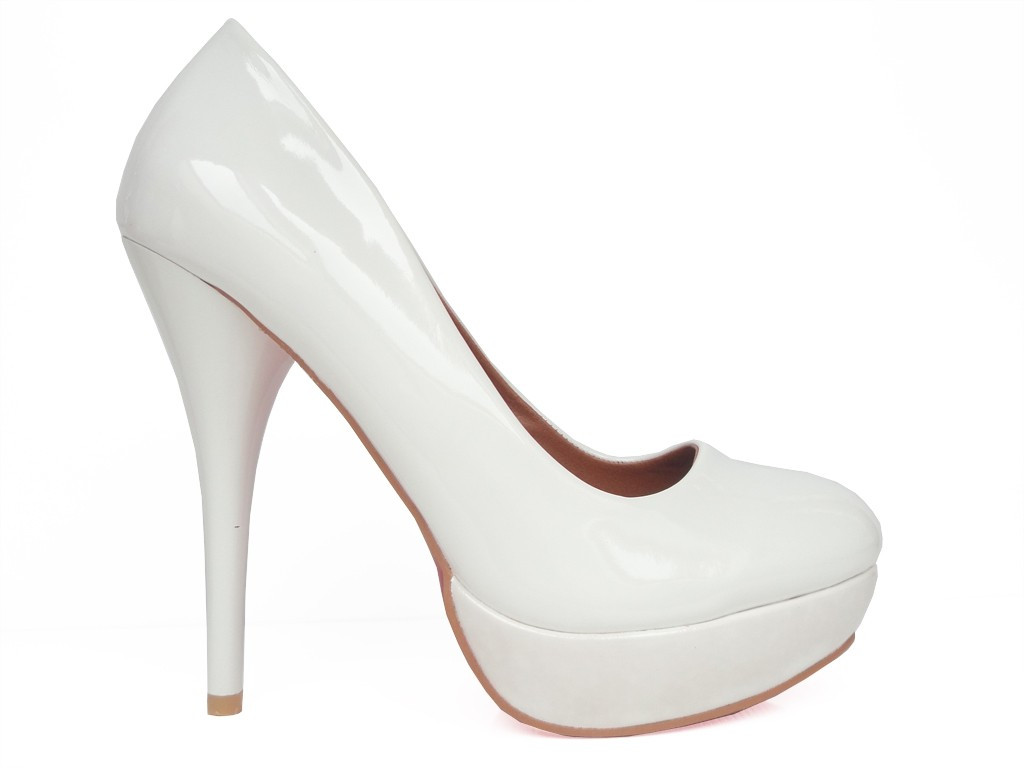 BALTI LAKUOTI PLATFORMINIAI BATELIAI BUTY - 1