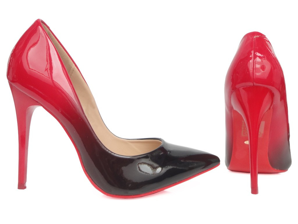 Pantofi cu toc OMBRE ROȘU BLACK POINT - 2
