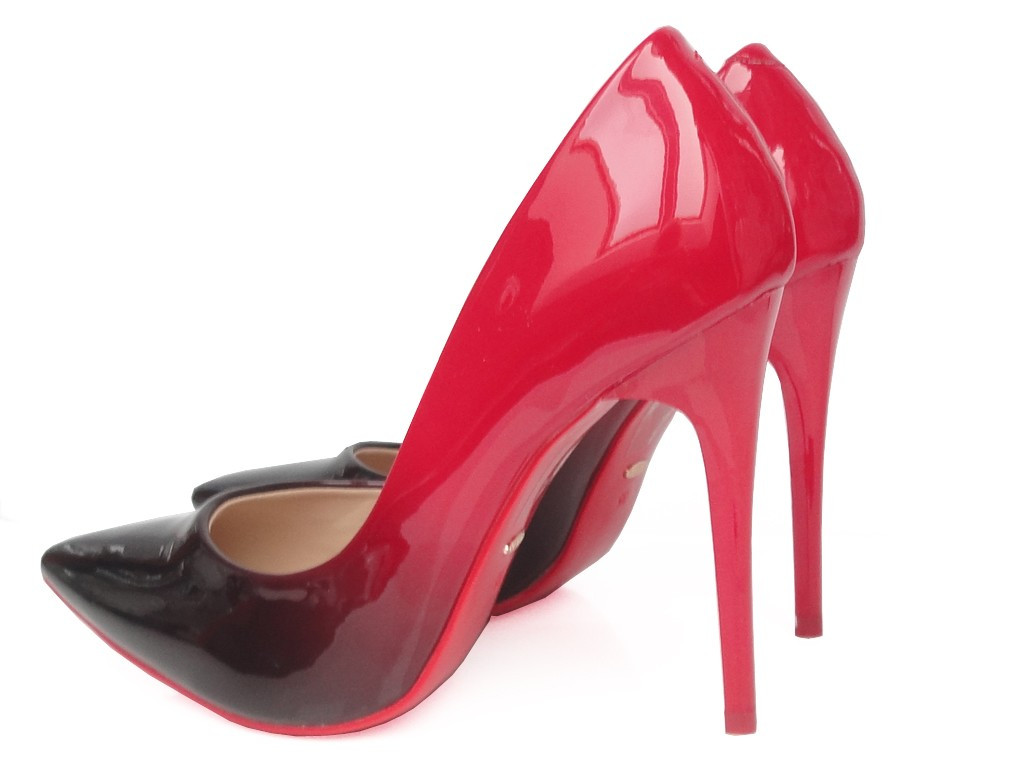 BUTY STILETTOS OMBRE SARKANS SARKANS MELNS SMAILS - 3