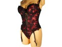 PROVOCATIVE BLACK CORSET WITH RED VANESSA - 1