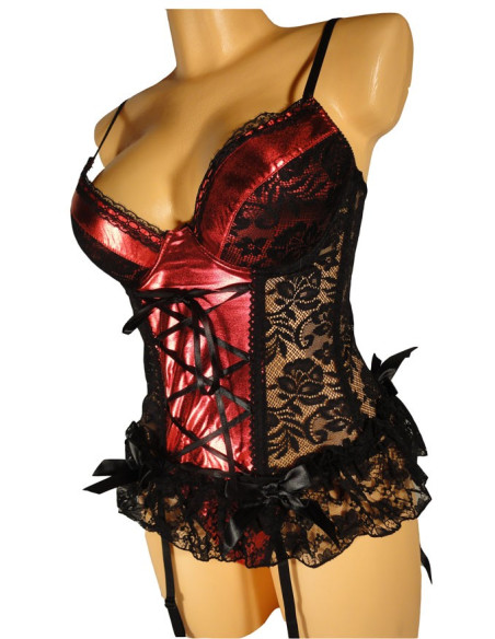 NICOLA PROVOCATIVE CORSET BLACK WITH RED - 1