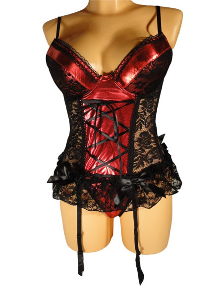 NICOLA PROVOKANTES KORSETT SCHWARZ MIT ROT - 2