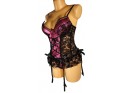 CORSET NICOLA PROVOCAȚIE NEGRU CU ROSE - 1