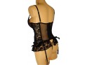 NICOLA CORSET PROVOCATEUR NOIR AVEC ROSE - 3