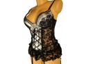 NICOLA CORSET PROVOCATEUR NOIR AVEC ARGENT - 1