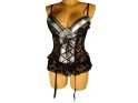 NICOLA CORSET PROVOCATEUR NOIR AVEC ARGENT - 2