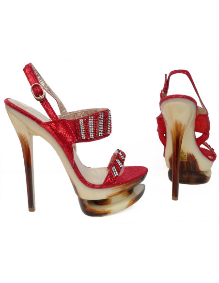 SANDALS PLATFORM SOROK VÖRÖS ZIRCONIA - 2