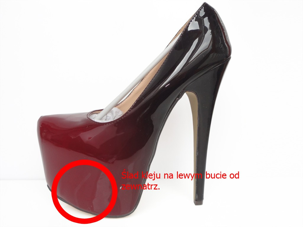 Podpätky na platforme ombre 17cm čierna červená - 5