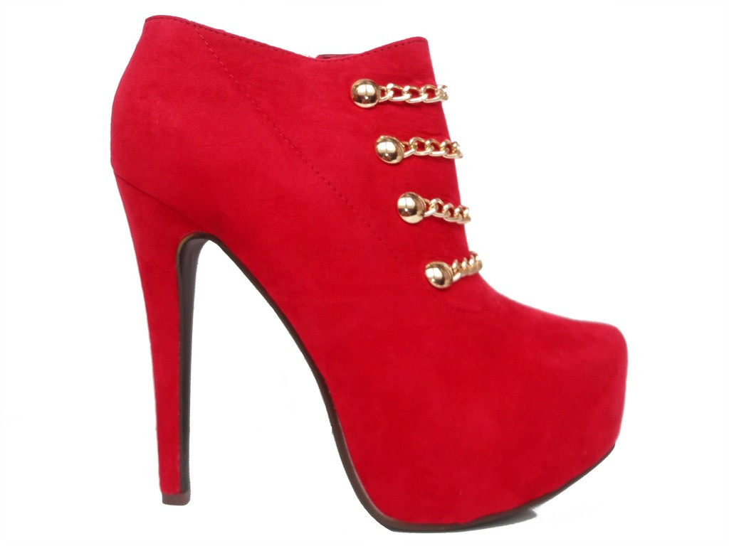 SARKANI STILETTO ZAMŠĀDAS PLATFORMAS ZĀBAKI - 2