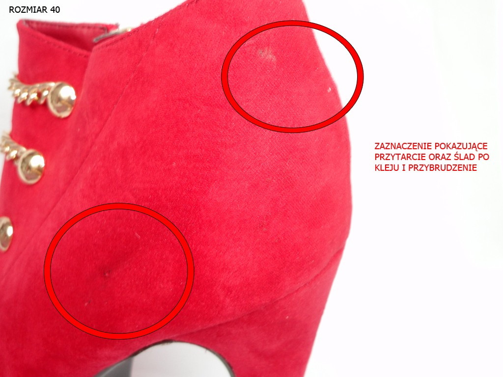 RED HIGH HEEL PLATFORM SUEDE ANKLE BOOTS - 6