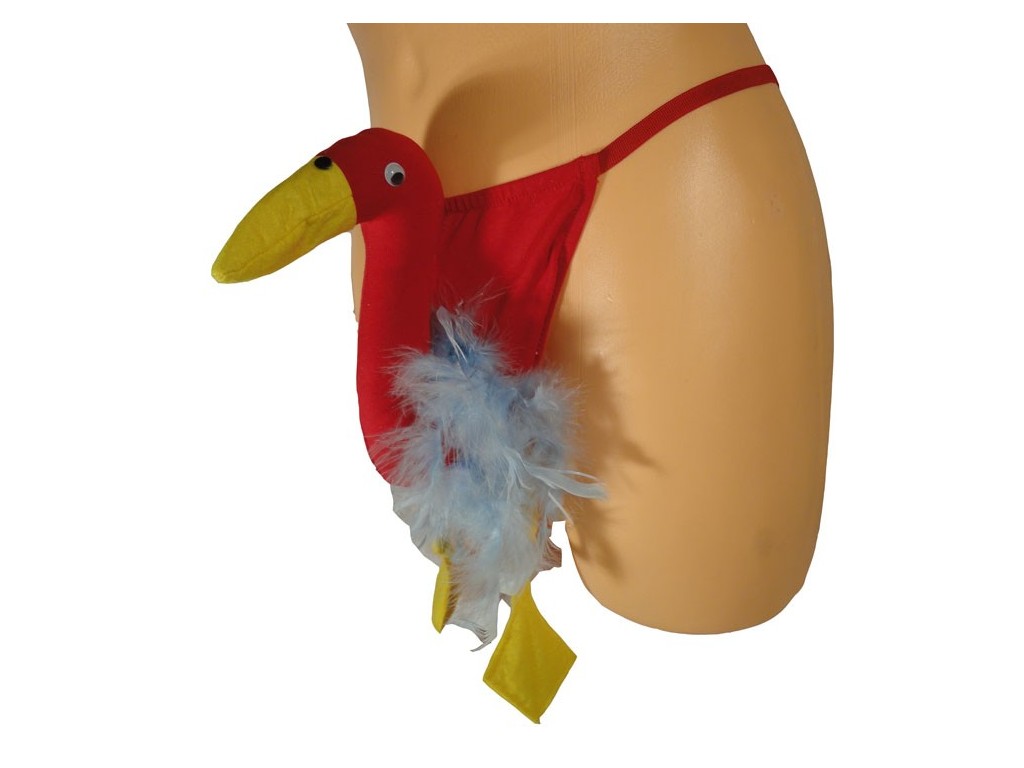 DUCK'S MEN'S THONG WITH FEATHERS - 1