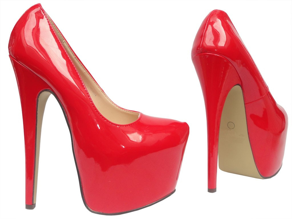 RED FILLS ON 7 cm HIGH HEELS PLATFORM - 3