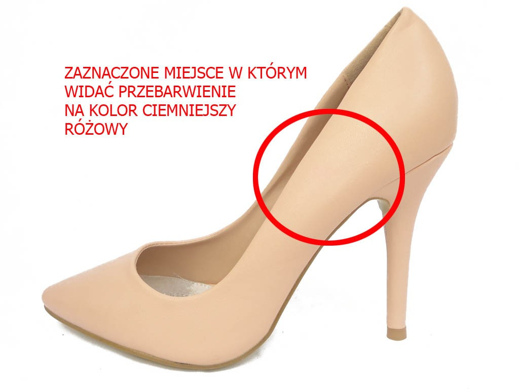 SZPILKI BEŻOWE MATOWE KLASYCZNE W SZPIC