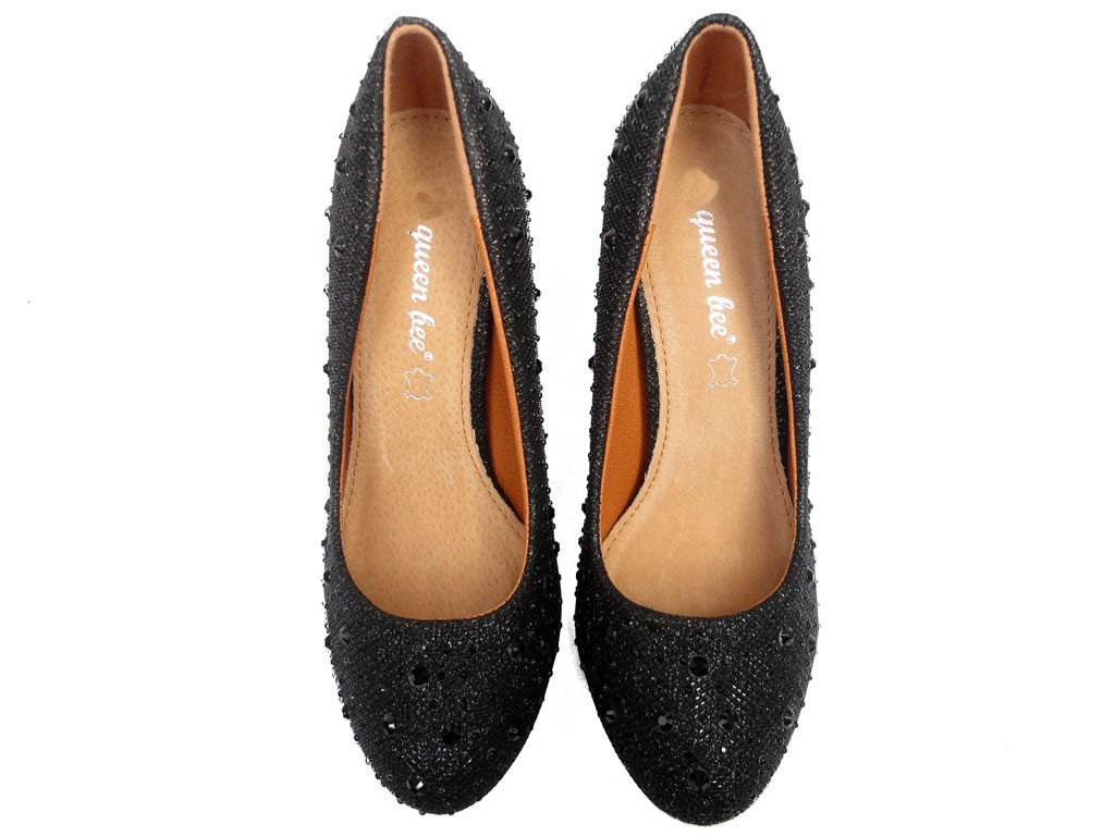 Black boots pins with zirconia on the platform - 2