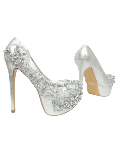 SIDABRINIS BUTY PLATFORMINIAI BATELIAI SU CIRKONAIS - 2