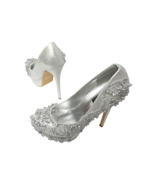 SIDABRINIS BUTY PLATFORMINIAI BATELIAI SU CIRKONAIS - 4