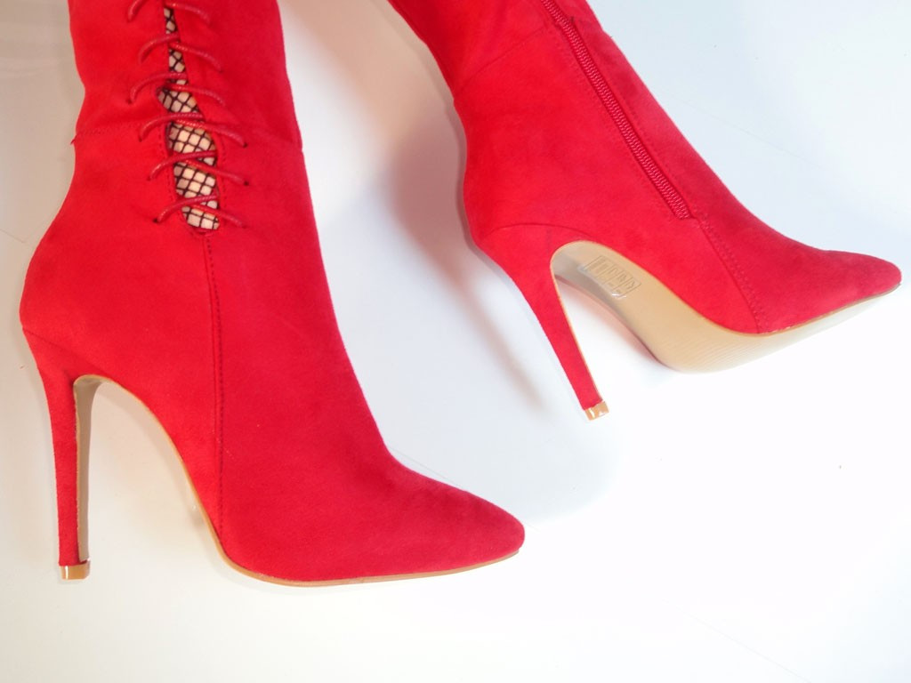 ZAMŠĀDAS STILETTO ZĀBAKI VIRS CEĻIEM SARKANI - 7
