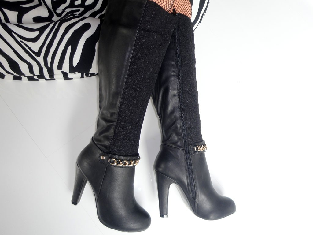 BOTTES NOIRES MATTES SUR LE POTEAU ÉCO CUIR MAT - 5