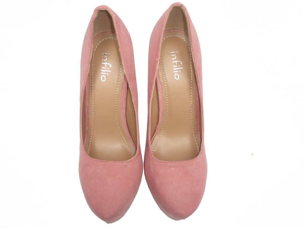 PINK PASTEL SUEDE PINS ON THE PLATFORM - 5