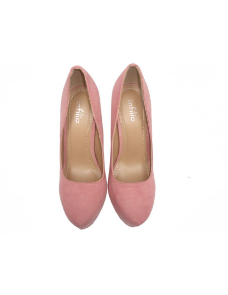PINK PASTEL SUEDE PINS ON THE PLATFORM - 5