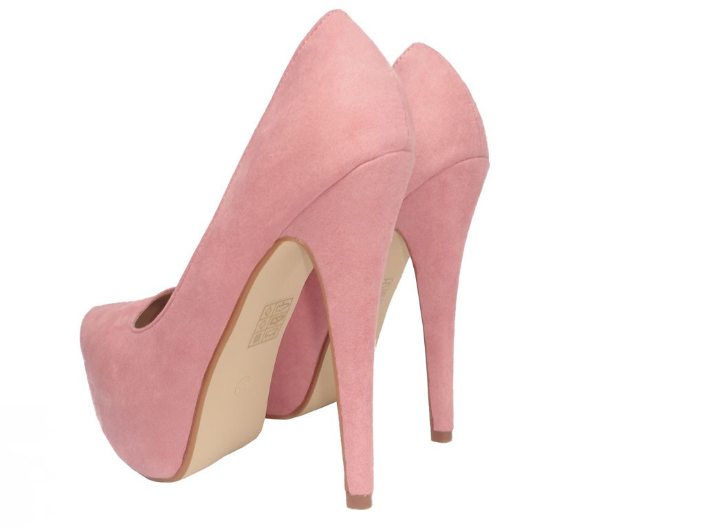 PINK PASTEL SUEDE PINS ON THE PLATFORM - 3