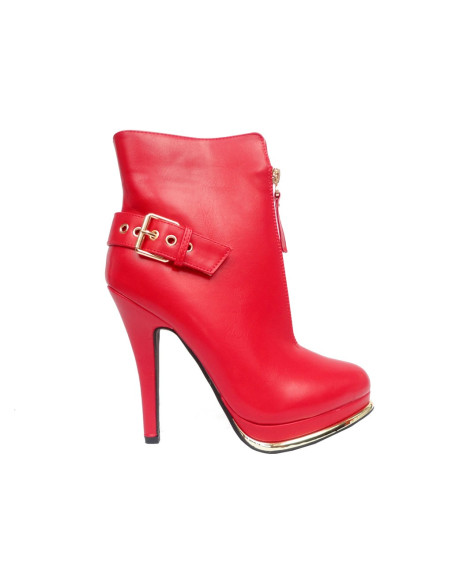 RED BOOTS PEGGED ECO LEATHER - 1