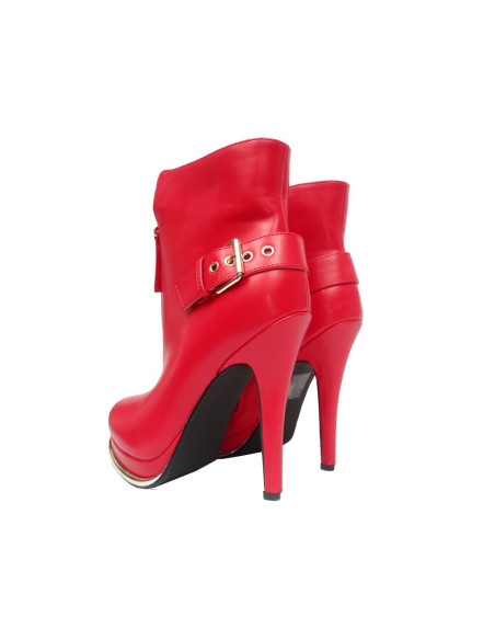 Pantofi roșii Botine ECO piele - 3