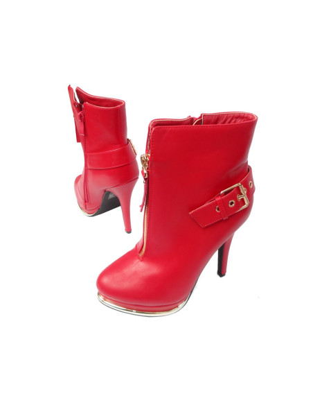 ROTE STIEFEL AUS ÖKOLEDER MIT PFLOCK - 4