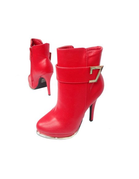 RED BOOTS ON ECO LEATHER PINS - 4