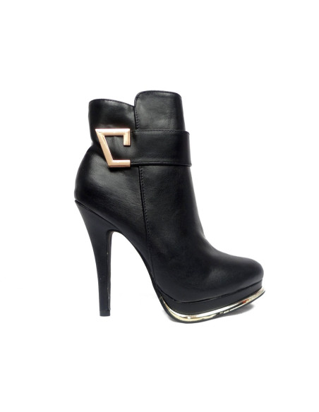 SCHWARZE STIEFEL MIT ÖKOLEDER-PINS - 1