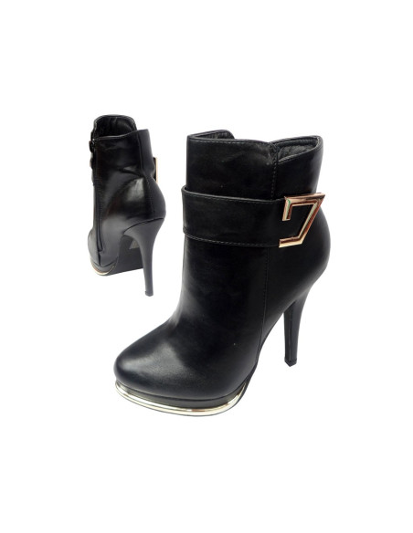 BOTINELE NEGRE CU TOCURI ECO PIELE - 4