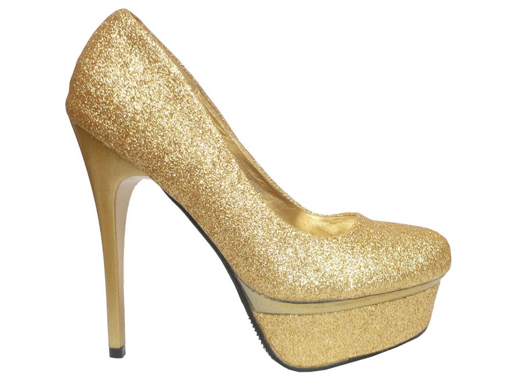 GLITTER ZLATÉ VYSOKÉ OPATRENIA NA PLATFORME - 1