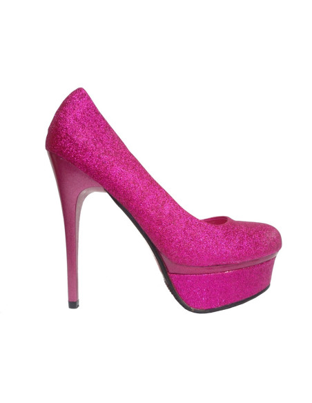 Rozā spīduma platformas stilettos - 1