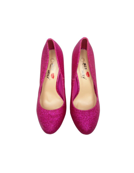 Rozā spīduma platformas stilettos - 2