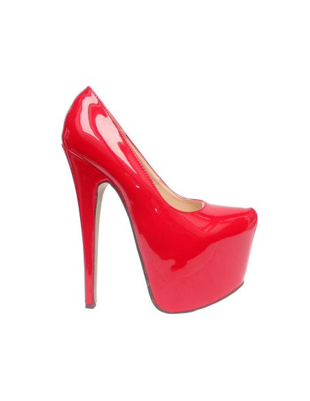 NOUVELLES ÉPINGLES ROUGES TALONS HAUTS LAQUÉS ROUGE - 1